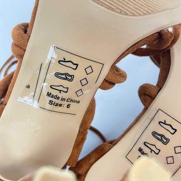 Lola Shoetique Strappy Lace Up Open Toe Women's High Heel's - Picture 10 of 10